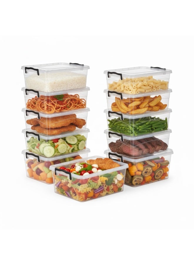 فافيلا طقم من 12 علب لتحضير الوجبات في الميكروويف شفاف 550ملليلتر-كود 1253 - Image 1