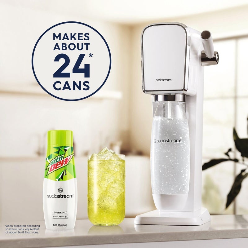 SodaStream - Mountain Dew Soda Drink Mix | For Soda Makers; turns 9.5 Gallons of Fizzy Water into delicious Mountain Dew | 52mg Caffeine per 12oz | Makes 96 Servings | 14.9 Fl Oz, Pack of 4 - Image 2
