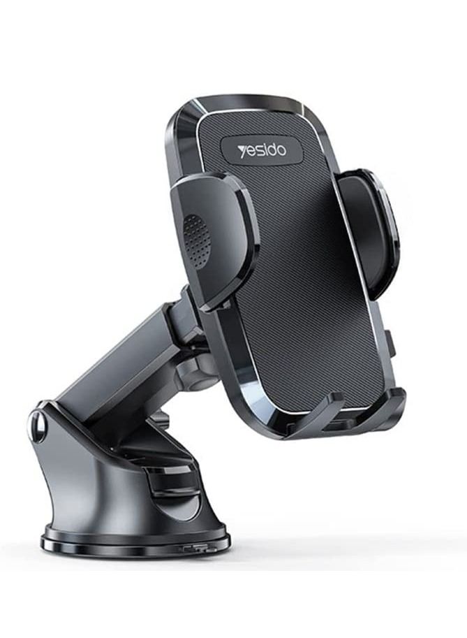 YESIDO C139 Cell Phone Automobile Cradles Adjustable Car Cell Phone Mount Base Broadcasting Phone Stand, Automatic Clip Suction Cup Car Holder. - Image 1