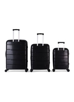 MUSSELZ KILIMANJARO - Complete Luggage Set 3 Piece -UNBREAKABLE PP(Black)  - Image 2