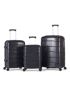 MUSSELZ KILIMANJARO - Complete Luggage Set 3 Piece -UNBREAKABLE PP(Black)  - Image 1
