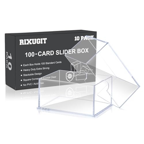 RIXUGIT 10Pack 100Count DeckCase CardBox 2 Piece Trading Card Storage Box Trading Deck Boxes Clear Case Collection Storage Box for Gaming Sports Playing - Image 1