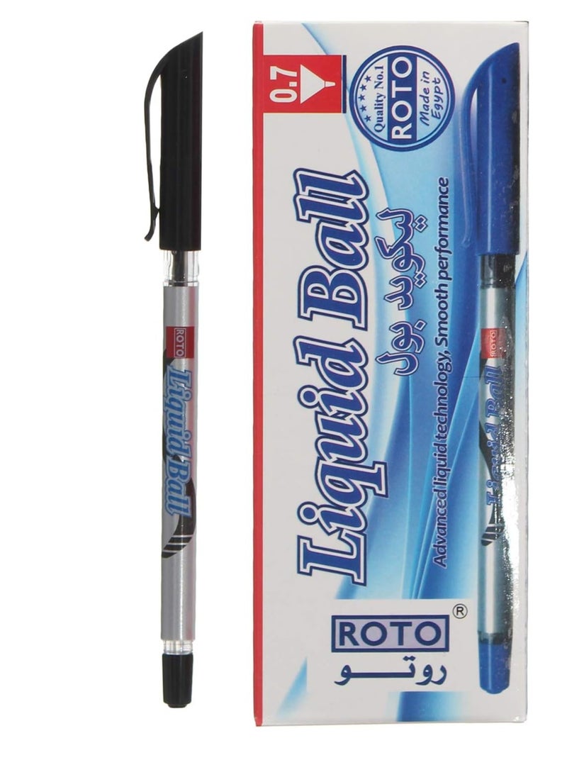 Roto Roto Liquid Ball Ballpoint Pen 0.7 mm black pack of 12 