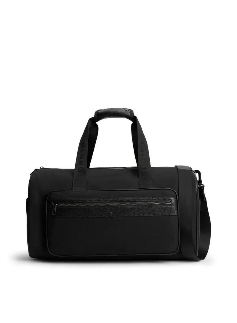Logo Mixed Texture Duffel Bag