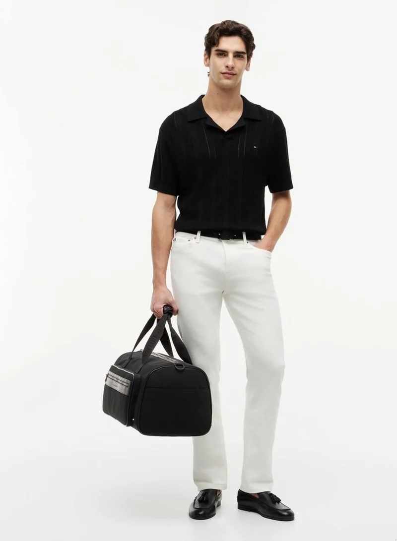 Tommy Hilfiger Black Logo Mixed Texture Duffel Bag for Men | Best Price UAE