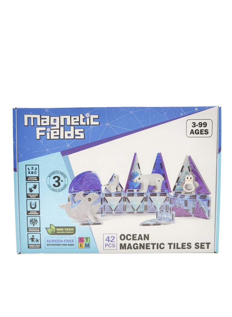 Magnetic Fields-Ocean Magnetic Tiles Set-42 Pcs - Image 3