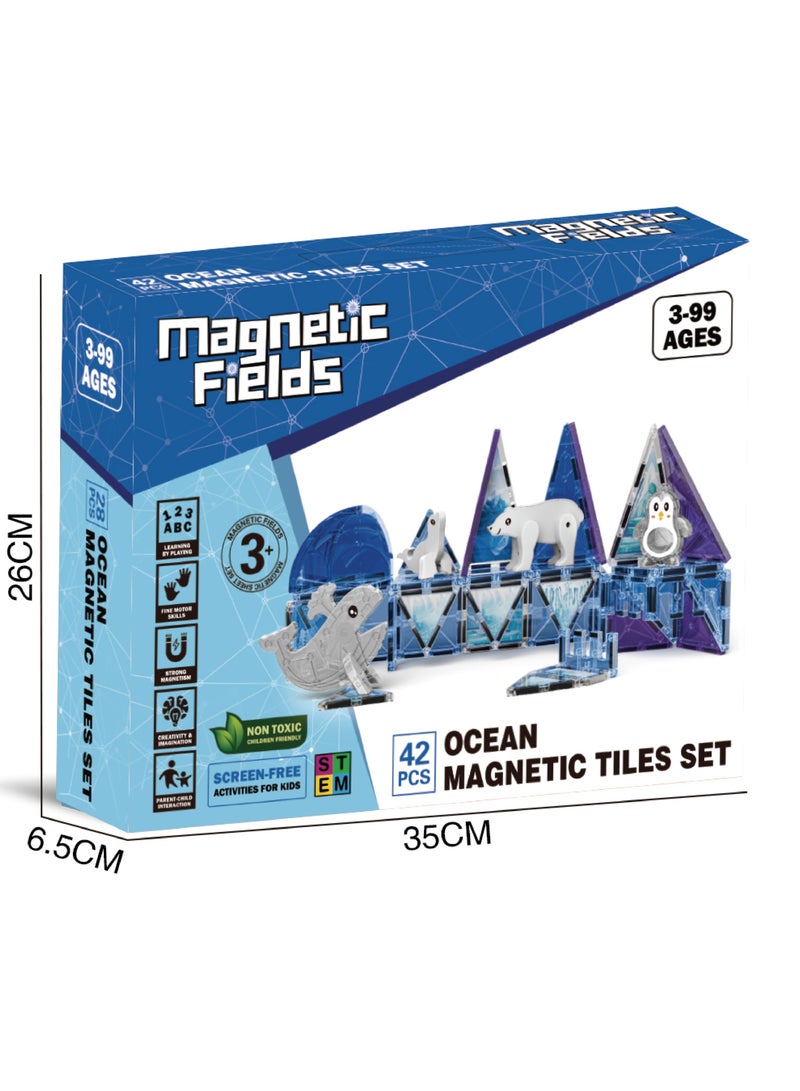Magnetic Fields-Ocean Magnetic Tiles Set-42 Pcs - Image 4