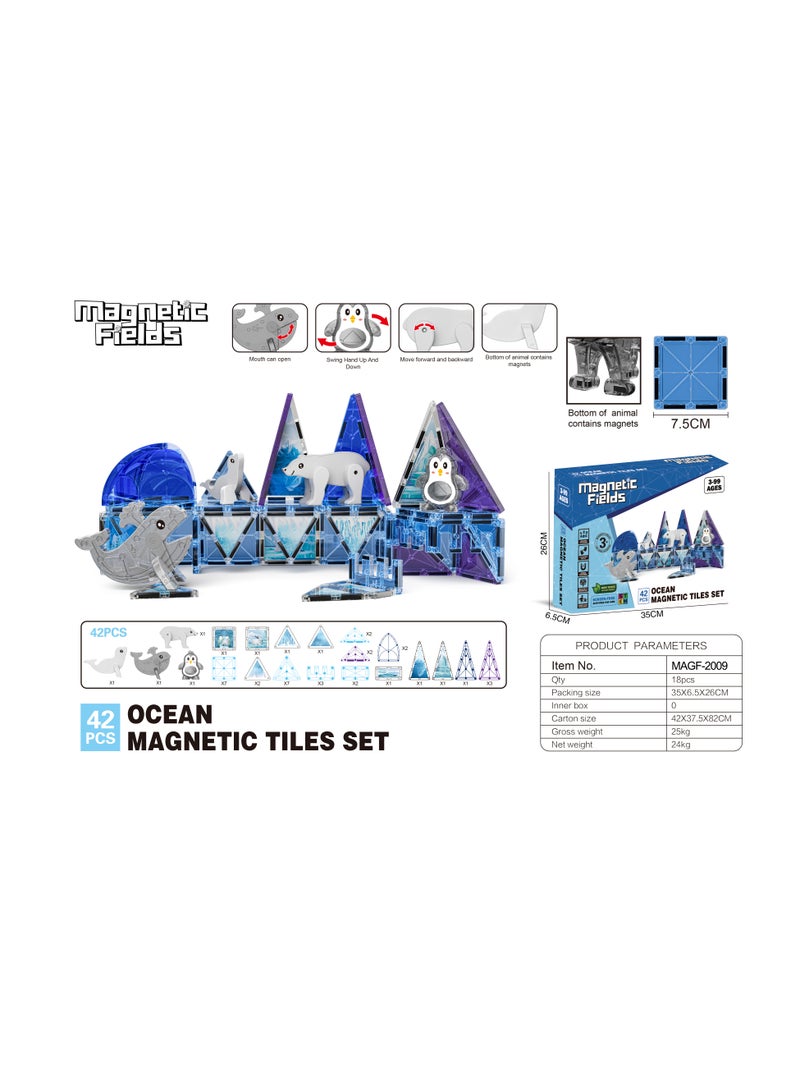 Magnetic Fields-Ocean Magnetic Tiles Set-42 Pcs - Image 2