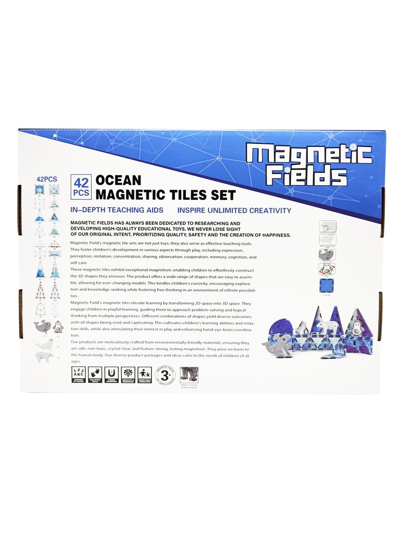 Magnetic Fields-Ocean Magnetic Tiles Set-42 Pcs - Image 5