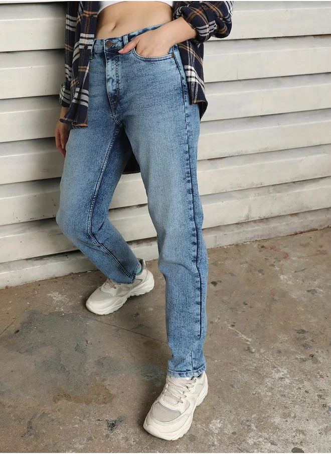 HIGH STAR Slim Fit High Rise Faded Stretchable Jeans