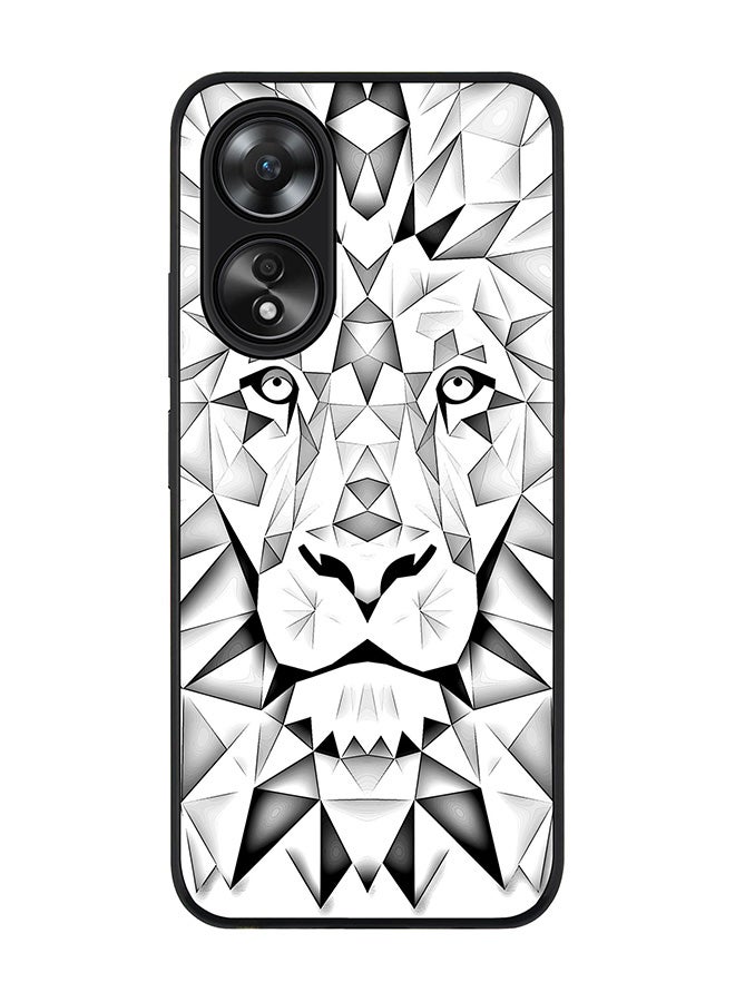 Stylizedd Rugged Black edge case for Oppo A58 4G, Slim fit Soft Case Flexible Rubber Edges Anti Drop TPU Gel Thin Cover- Poly Lion - Image 1