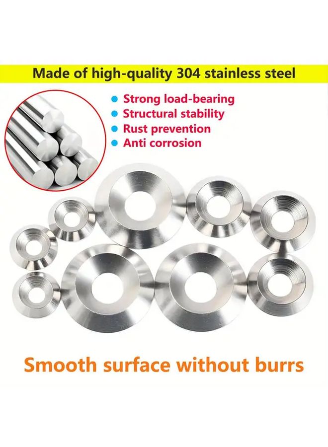 20 قطعة مسامير M6x18mm من الفولاذ المقاوم للصدأ، صواميل غاطسة زخرفية، رؤوس مسطحة، رونديل - Image 3