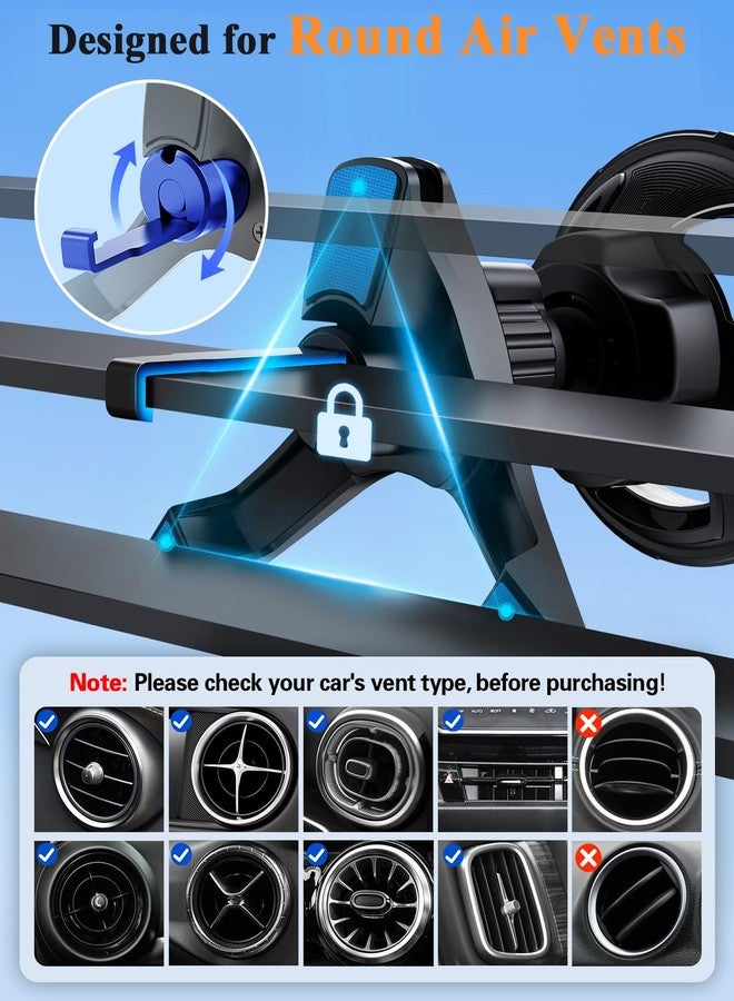 volport for Magsafe Car Mount [Air Vent & Dashboard]: Magnetic Phone Holder for Round/Horizontal/Vertical Vent, Strong Magnet for iPhone 16 15 14 13 12 Pro Max Plus Samsung S24 Ultra Cell Phone Case - Image 2