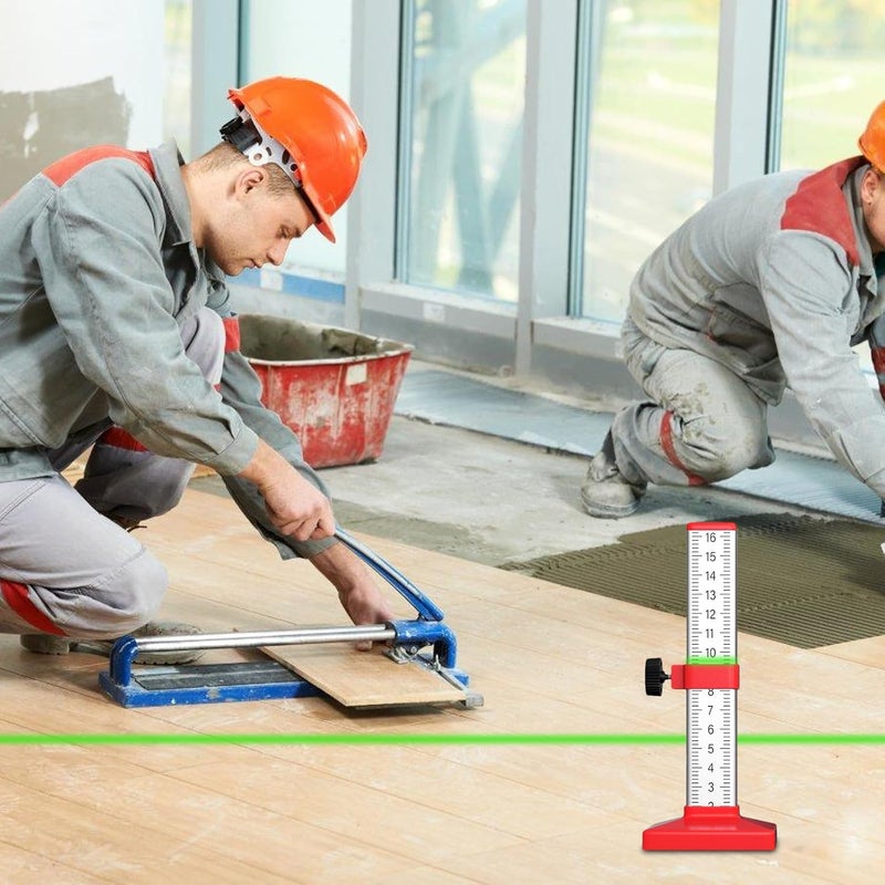 أداة تحديد وتثبيت مسطرة البلاط السيراميكي الأحمر بمقياس واضح من الجانبين - Image 3