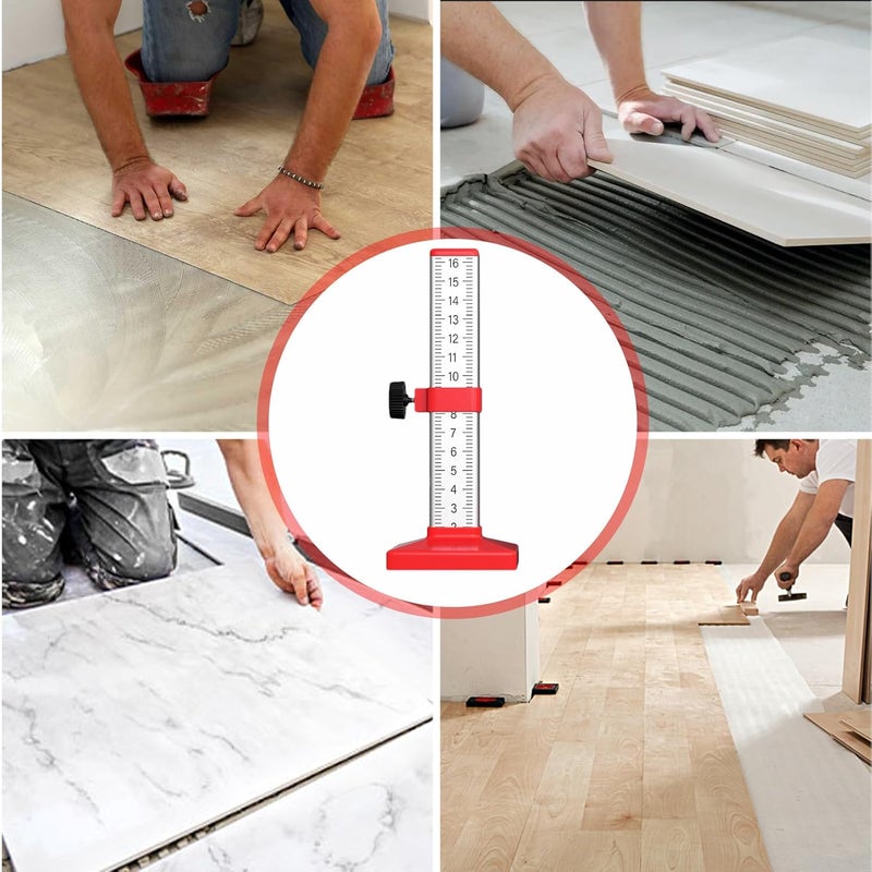 أداة تحديد وتثبيت مسطرة البلاط السيراميكي الأحمر بمقياس واضح من الجانبين - Image 5