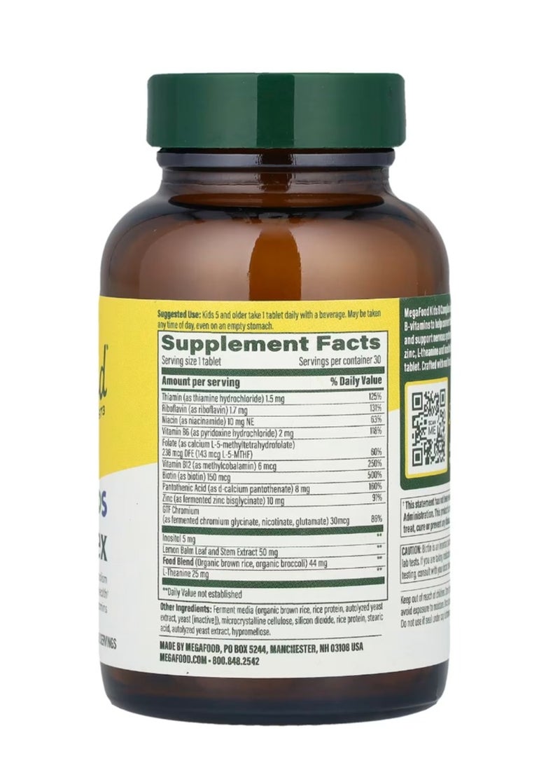MegaFood - Vitamin B Complex for Children 30 Tablets - Image 1
