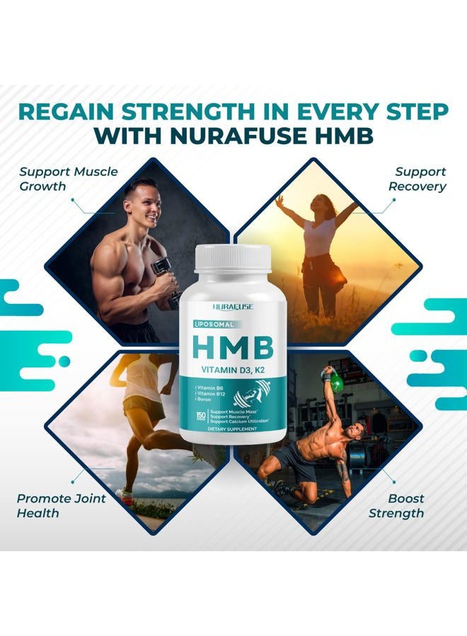 NURAFUSE Liposomal HMB with Vitamin D3, K2 - Support Muscle Mass, Recovery - Made and Tested in The USA - Image 3