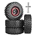 FriHobby 4pcs FriHobby HighPerformance 19 Inch Beadlock Wheels and Tires Set Soft Good Grip for 110 Scale RC Crawler Cars Trucks Compatible with Traxxas TRX4 Axial SCX10 Redcat Gen 8 Red Rims - Image 2