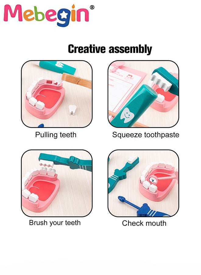 MEBEGIN - 13Pcs Fun Dentist Kit for Kids, Doctor Playset with Medical Storage Bag, Fantastic Dentist Toys with Full Accessaries, Care-themed Play Set, Educational Role Play Toy, Safe for Children to Play - Image 1