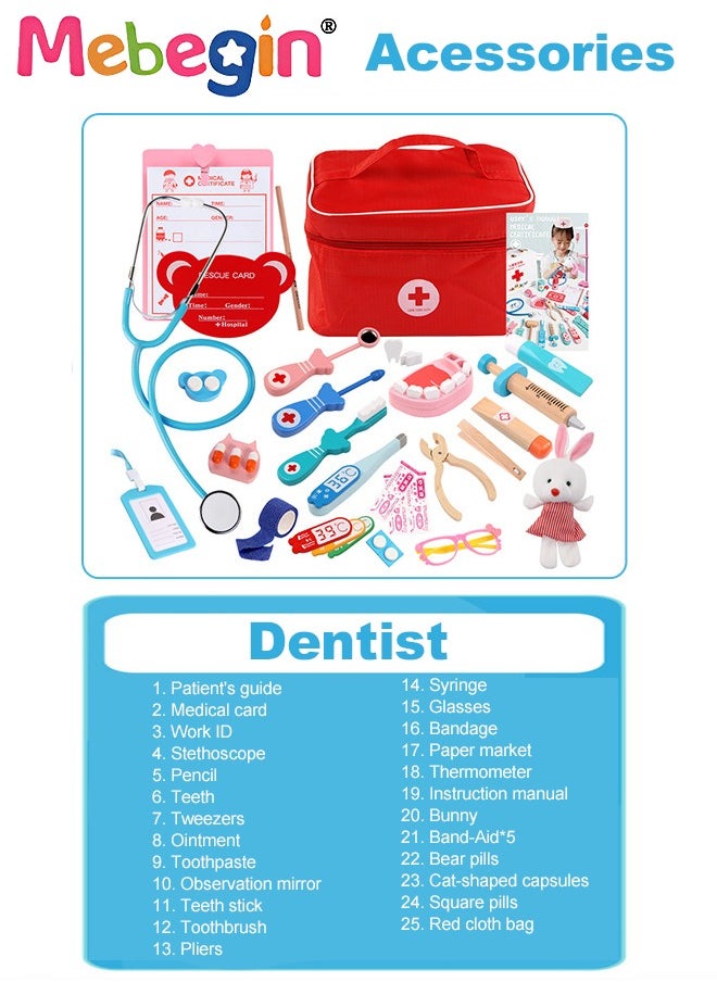 MEBEGIN - 13Pcs Fun Dentist Kit for Kids, Doctor Playset with Medical Storage Bag, Fantastic Dentist Toys with Full Accessaries, Care-themed Play Set, Educational Role Play Toy, Safe for Children to Play - Image 1