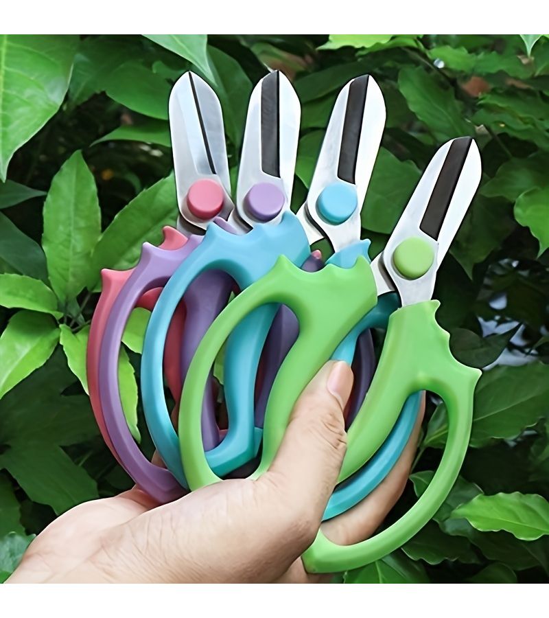 Pink Pruning Shears Professional Stainless Steel Garden Scissors for Flower Arranging Trimming Plant Pruning Fruit Picking Ambidextrous Comfort Grip - Image 1