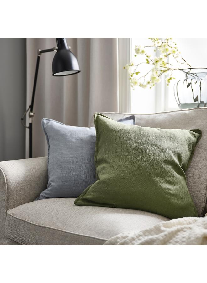 زبون غطاء وسادة، رمادي-أخضر، 50×50 سم - Image 2