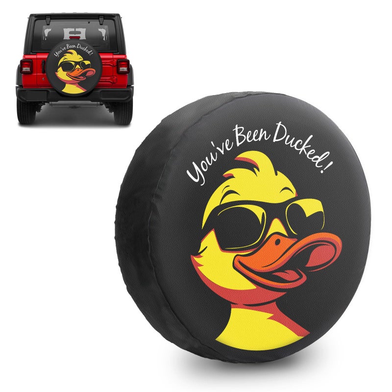 OYIXIO Waterproof PU Leather Spare Tire Cover17 Duck Tire Cover with a Diameter of 3149 3267 Suitable for JLJKTrailers RV SUVs and TrucksYellow