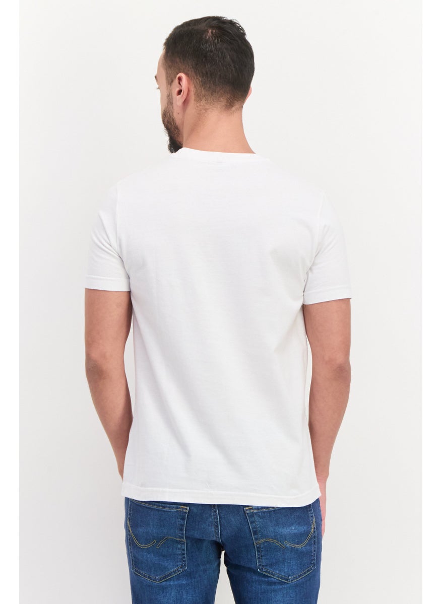 Free Soul Men Round Neck Short Sleeve Graphic Print Troon T Shirt, White  - Image 3