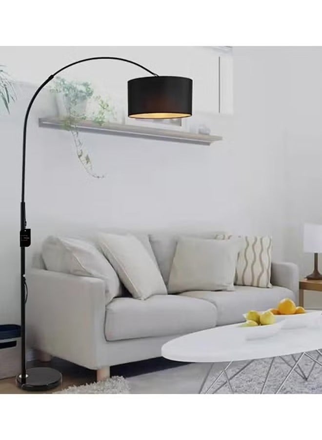 HOMESTAR Floor Lamps for Living Room with Adjustable Hanging Drum Shade for Reading Lamp for Bedroom Office Combination Black  - Image 4