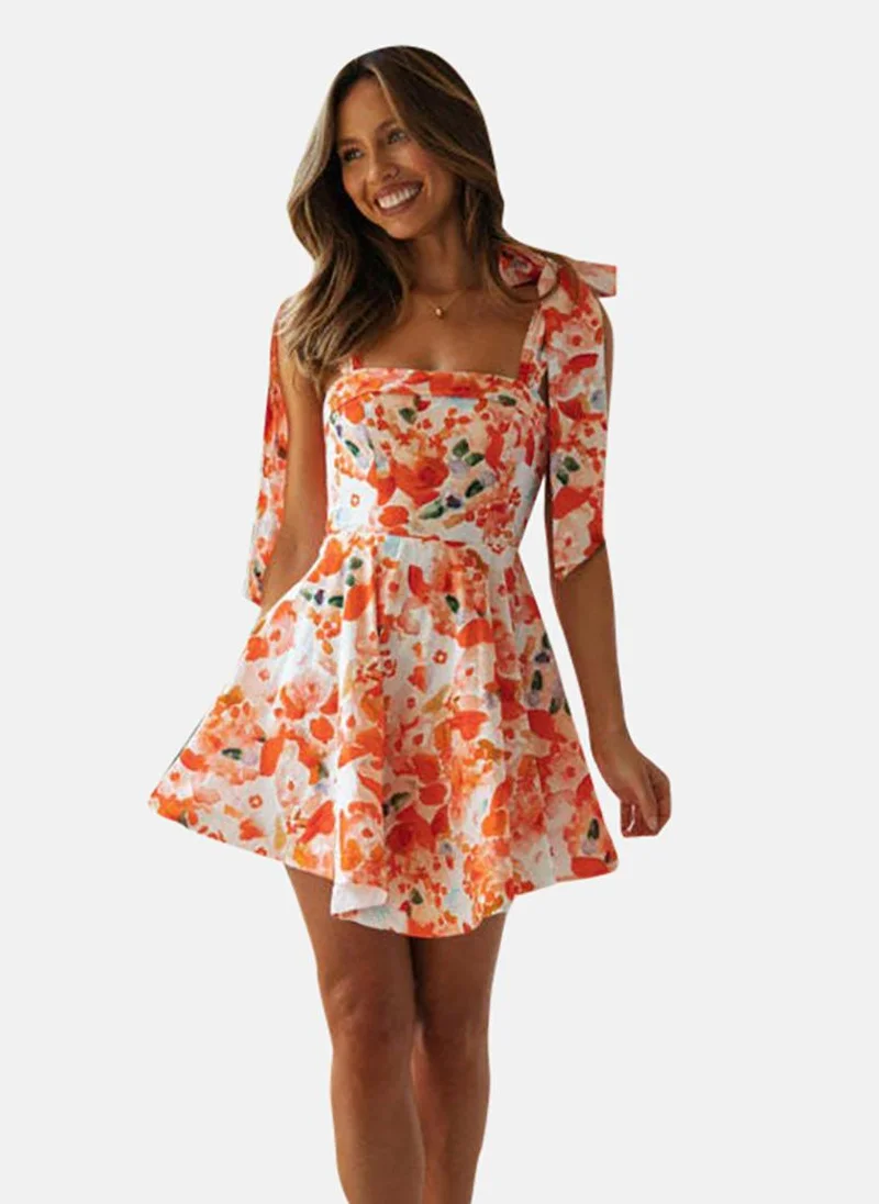 يونيكي Multicoloured Women Floral Print Shoulder Straps Fit & Flare Dress