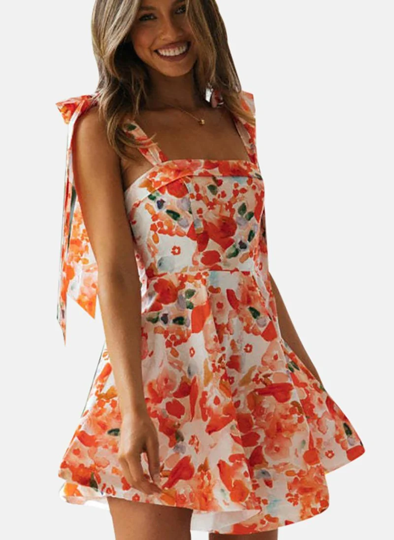 يونيكي Multicoloured Women Floral Print Shoulder Straps Fit & Flare Dress