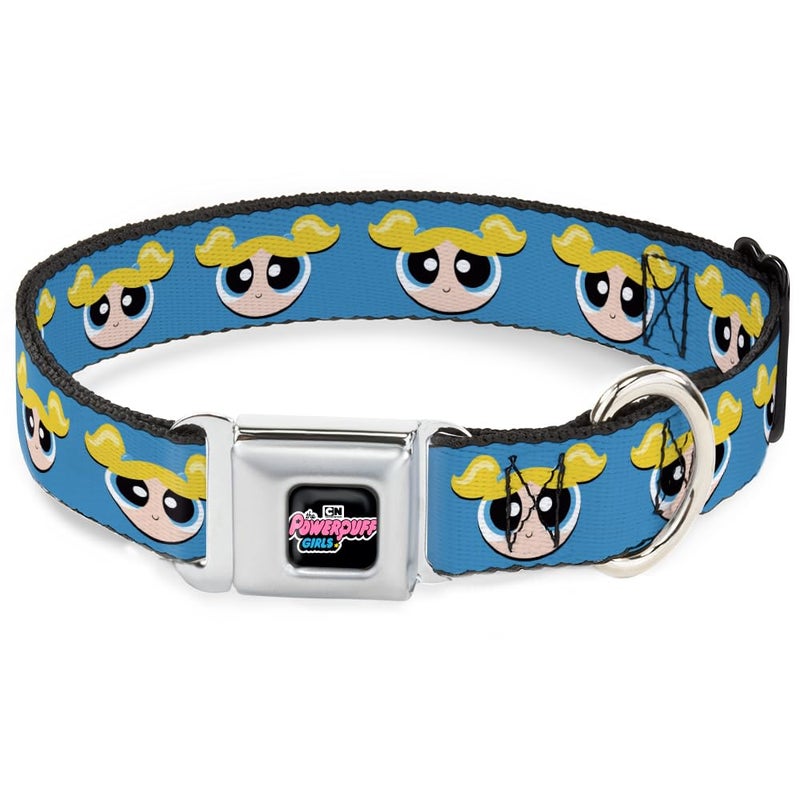 Buckle Down Warner Bros Easy Adjustable Metal Seatbelt Buckle Quick Release Dog Collar The Powerpuff Girls Bubbles Face 16 to 23 Inches 15 Inch WideMedium - Image 2
