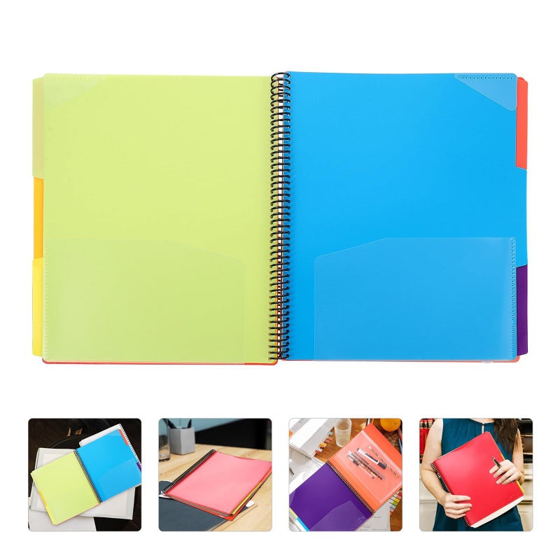 Sherchpry Office Document File Folder Organizer Red Pp Material Household Coil For School Office And Home - Image 5