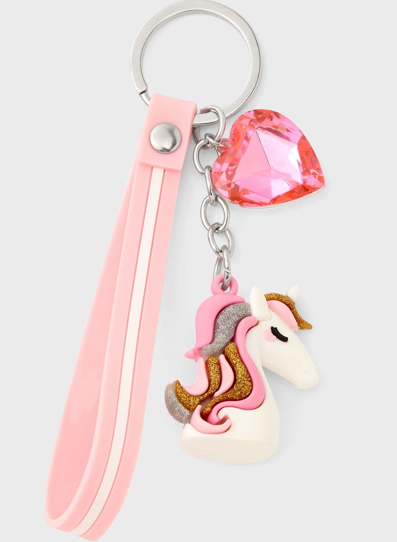 Pink Unicorn Keychain