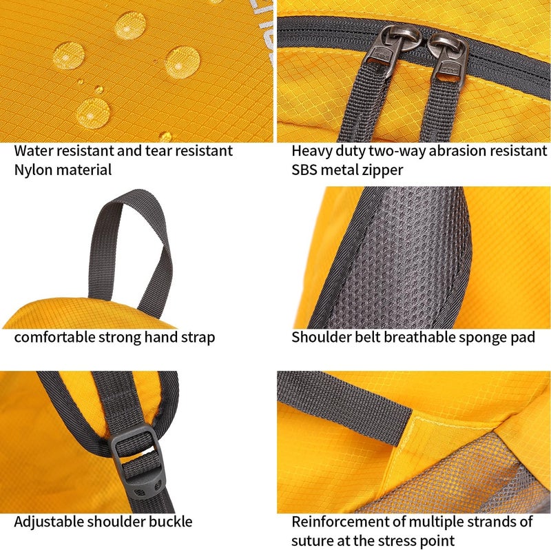 FENGDONG 35L Lightweight Foldable Waterproof Packable Travel Small Hiking Backpack Daypack for men women - Image 4