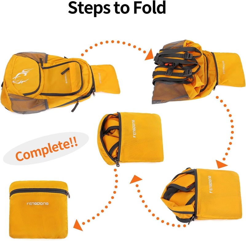 FENGDONG 35L Lightweight Foldable Waterproof Packable Travel Small Hiking Backpack Daypack for men women - Image 3