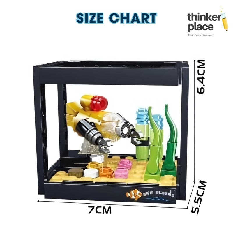 ThinkerPlace تانك سمك أحلام المحيط تحت الماء 8 في 1 من ثينكر بليس (91 قطعة) | تعلم عن الحياة البحرية | مجموعة كتل بناء للأطفال من عمر 6 سنوات فما فوق | لعبة تعليمية STEM | بناء، جمع وخلق تانك سمك كبير - Image 5