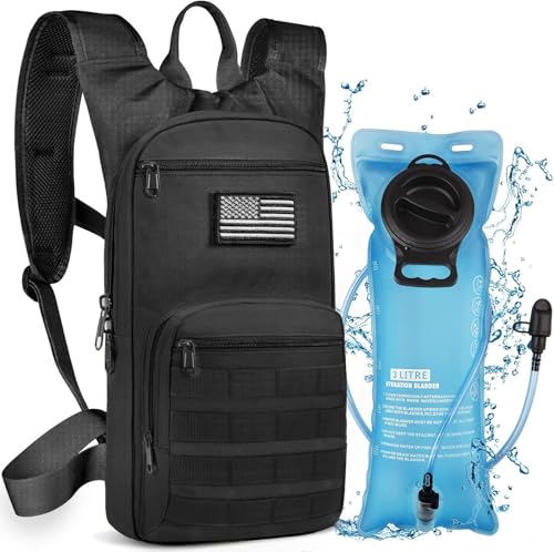 NOOLA 3L Hydration Backpack Water Backpack with TPU Water Bladder Tactical Hydration Pack for Men Women Molle Water Backpack for Hiking Biking and Hunting Black - Image 1