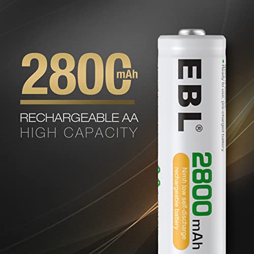 EBL AA Rechargeable Batteries,16-Pack Double A Battery (ProCyco 2800mAh) with AA AAA Battery Charger - Image 2