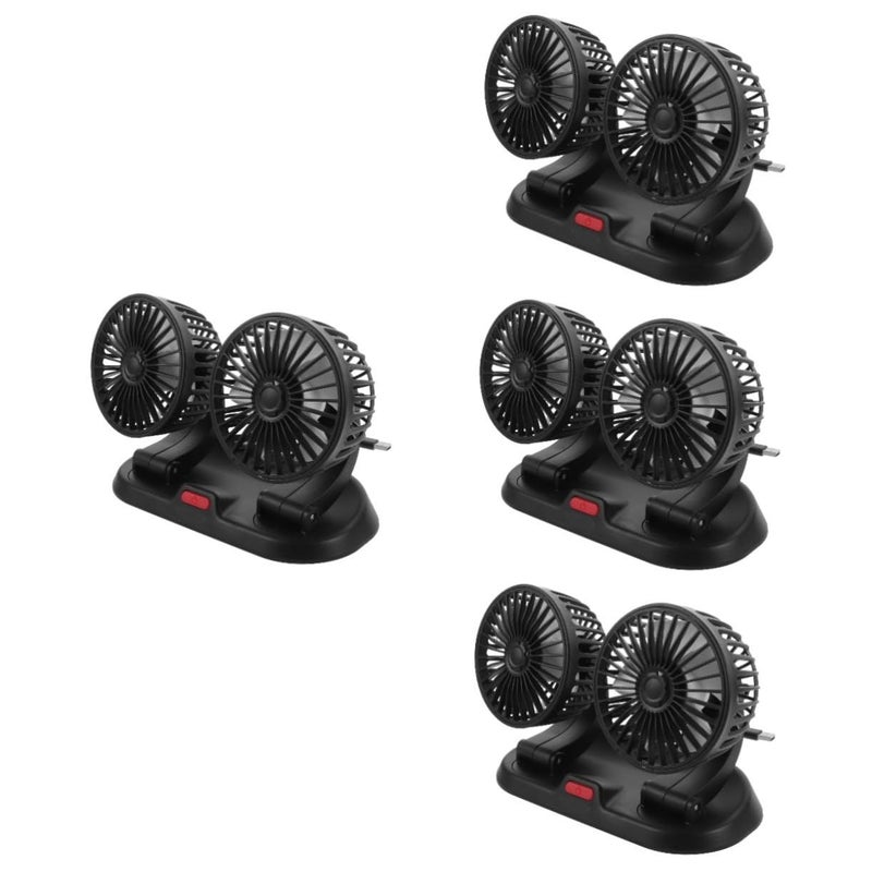 Zerodeko 4 Piece Dual Car Fan Rotatable Cooling Fan Low Noise For Vehicle Dashboard Backseat Air Circulation Comfort - Image 2