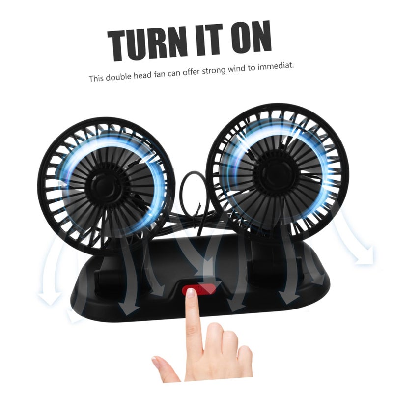 Zerodeko 4 Piece Dual Car Fan Rotatable Cooling Fan Low Noise For Vehicle Dashboard Backseat Air Circulation Comfort - Image 5