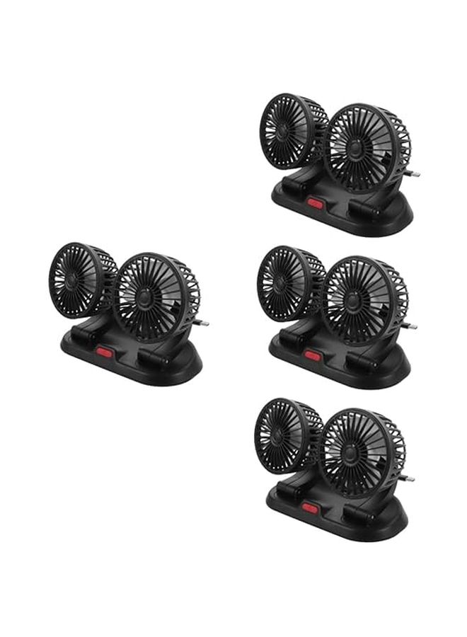 Zerodeko 4 Piece Dual Car Fan Rotatable Cooling Fan Low Noise For Vehicle Dashboard Backseat Air Circulation Comfort - Image 1