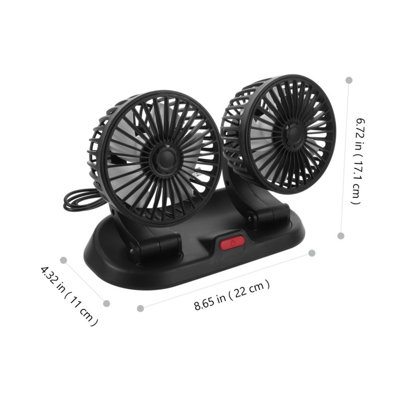Zerodeko 4 Piece Dual Car Fan Rotatable Cooling Fan Low Noise For Vehicle Dashboard Backseat Air Circulation Comfort - Image 3