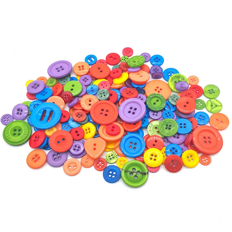 BEDEONE BEDEONE 1000 Pcs Assorted Buttons for Crafts  Sewing  Mixed Color Assorted Sizes 04 Holes 