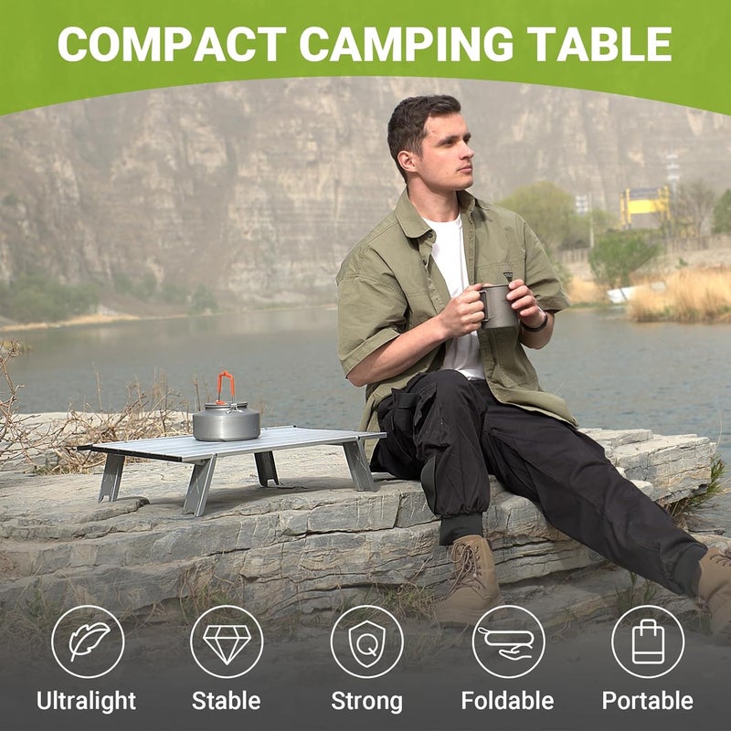 ATEPA Ultralight Compact Small Camping Table, Backpacking Mini Small Folding Camping Side Table for Camp, Portable Table for Outdoor Picnic,Tent,Travel,Beach - Image 4