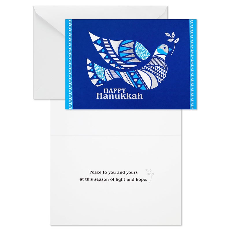Hallmark Tree of Life Hanukkah Boxed Cards (40 Cards and Envelopes) Blue and Silver Dove - Image 4