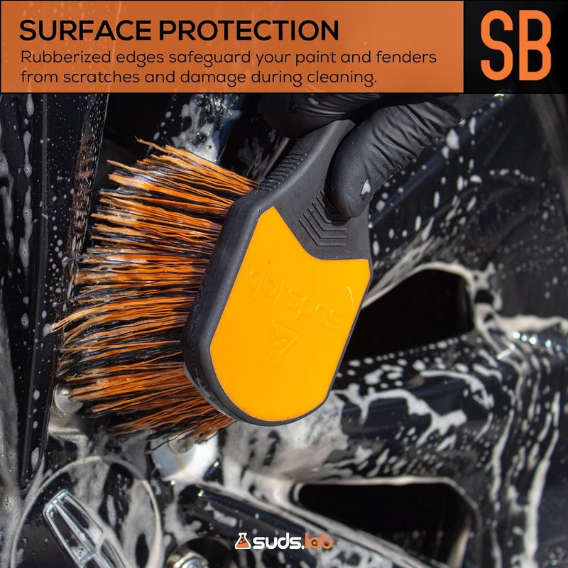 suds.lab فرشاة عجلات Suds Lab ذات الشعيرات المطاطية الناعمة لتنظيف تفاصيل السيارات، فرشاة عجلات، حافة، عجلة، فرشاة تنظيف الغبار يناسب كل مستخدم - Image 2