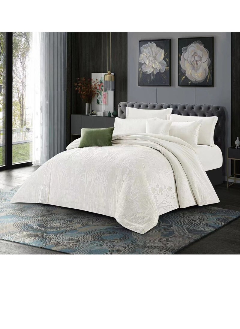 Hours HOURS luxury winter comforter set ultra-soft jacquard like silk velvet and warm fur with a modern plain design 8 pieces King size  - Image 3