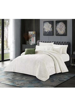 Hours HOURS luxury winter comforter set ultra-soft jacquard like silk velvet and warm fur with a modern plain design 8 pieces King size  - Image 2