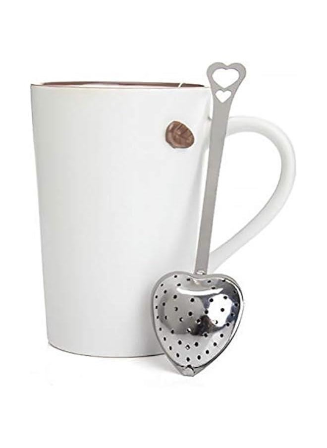 Generic - 4PCS Stainless Steel Heart Shape Tea Infuser Long Handle Filter Tea Filter for Loose Tea - Image 1